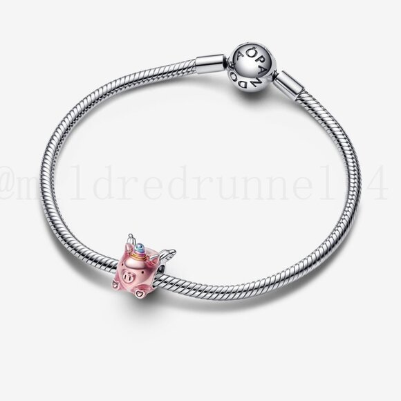 Pandora Unicorn Flying Pig Charm - Picture 2 of 2